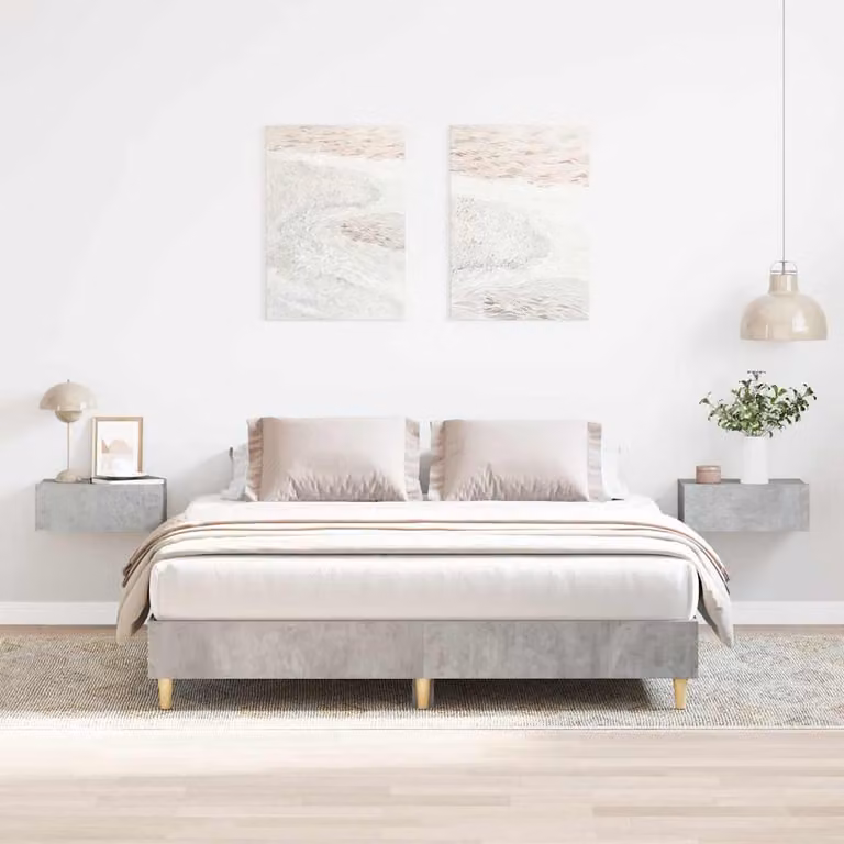 vidaXL Giroletto senza Materasso in Truciolato Grigio Cemento L/P/H: 203 x 150 x 25 cm