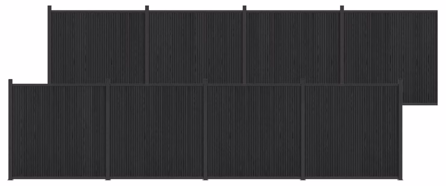 Pannello di Recinzione 8 pcs WPC e Alluminio Nero