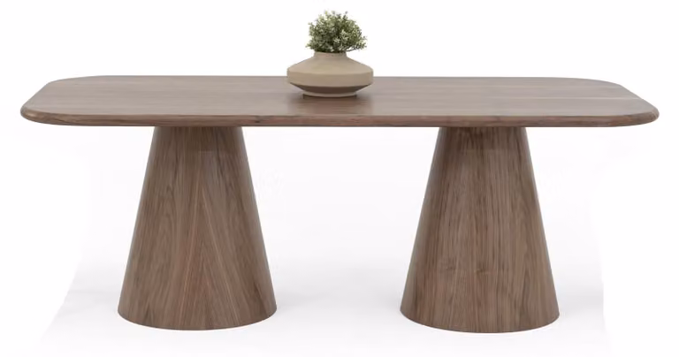 Tavolo da pranzo moderno, color marrone, confortevole, stabile, minimalista, di tendenza, elegante