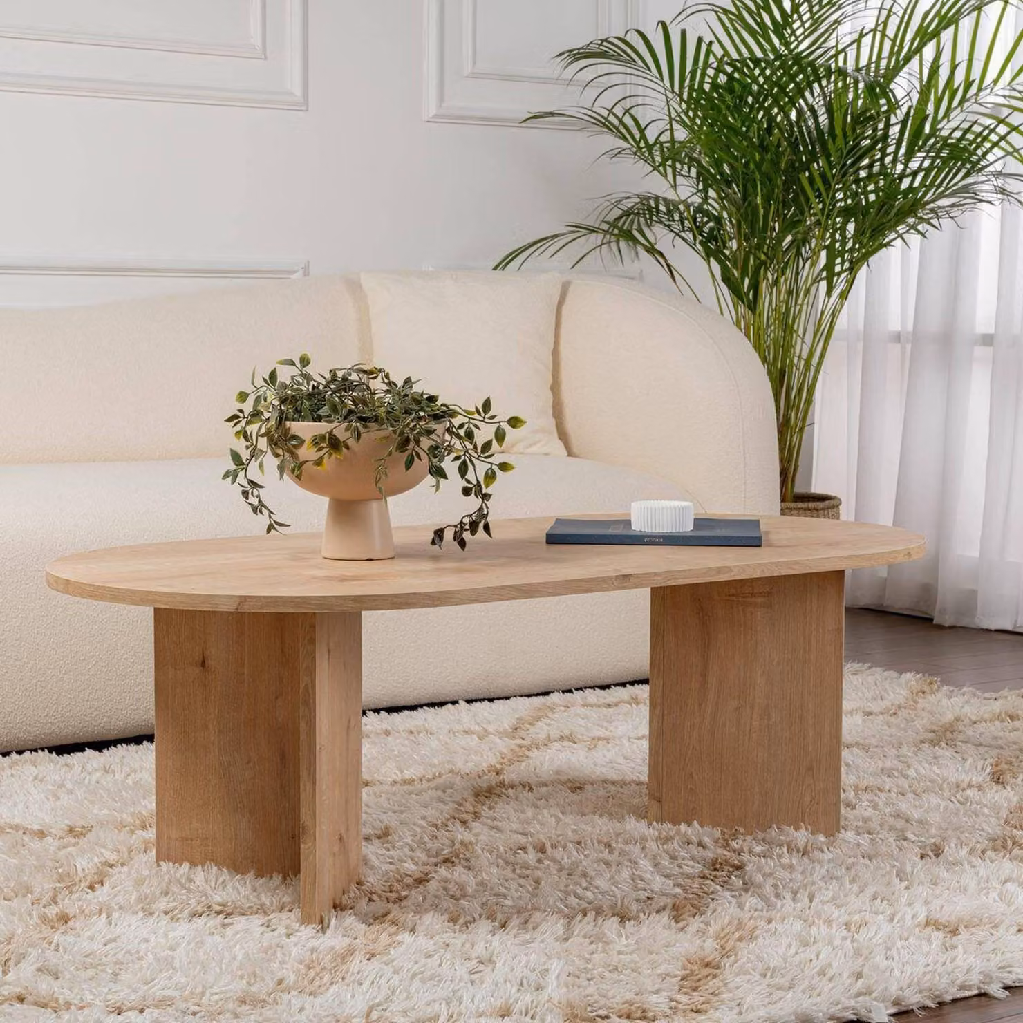 Dmora Tavolino da Salotto Elain 60x119x40h cm Marrone Quercia, Portariviste Forma Rettangolare