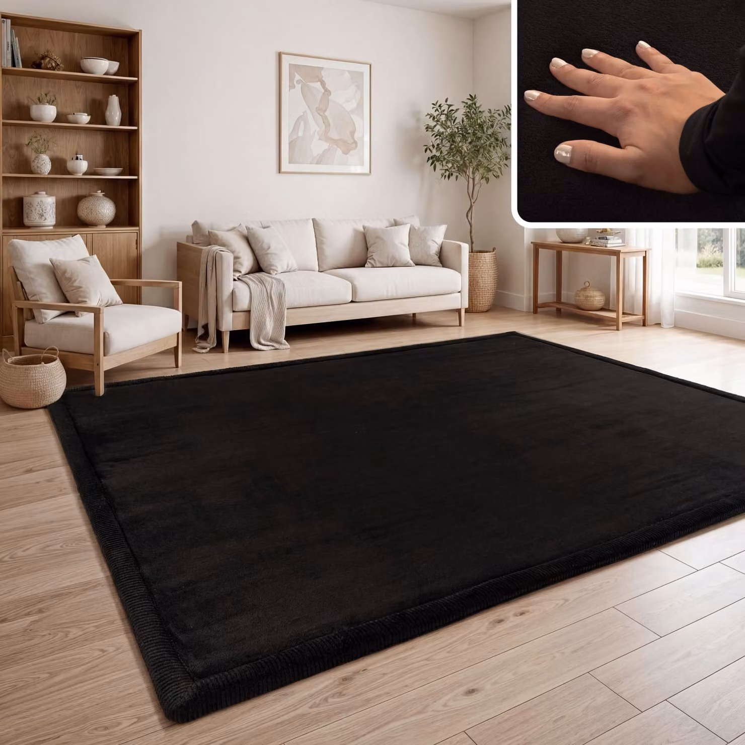 Tappeto lavabile per bambini Atami nero L: 100 cm, P: 200 cm – 4