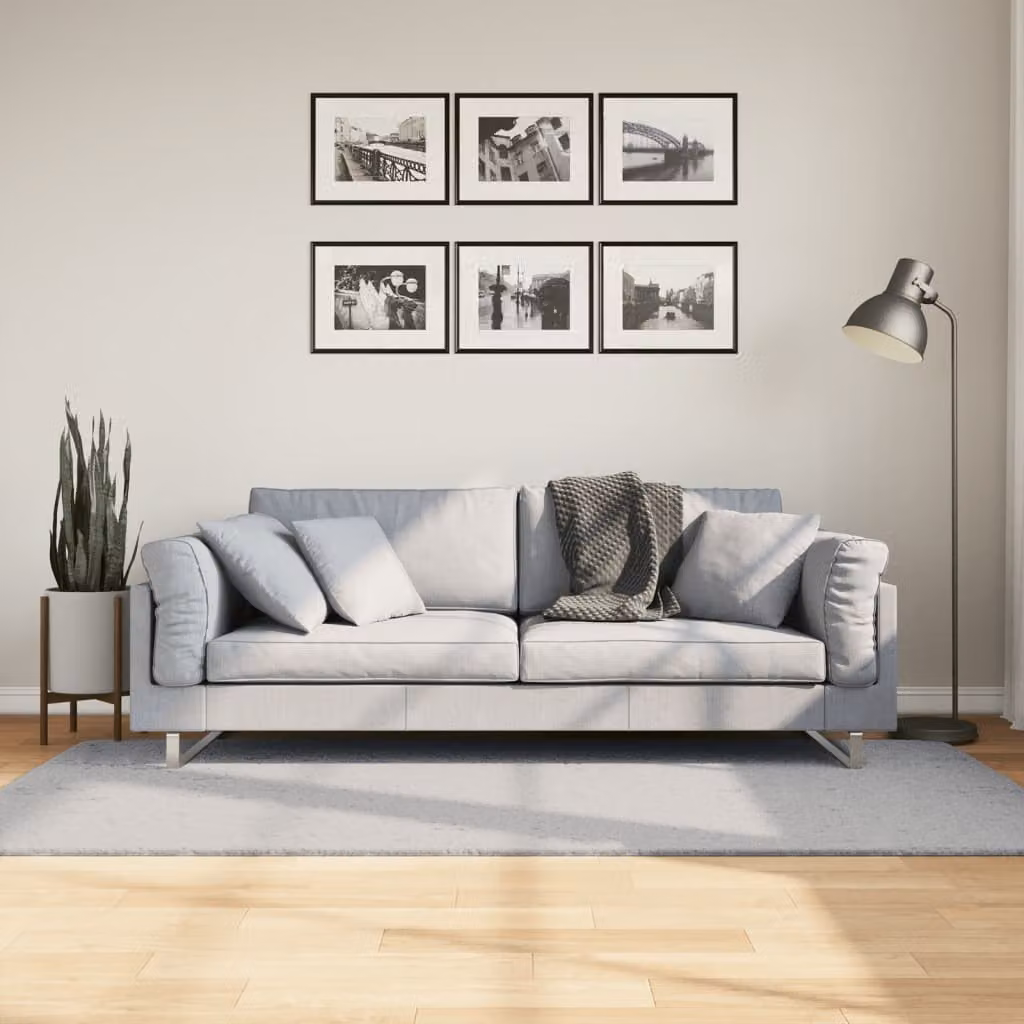 Tappeto a pelo corto vidaXL HUARTE Grigio, lavabile e antiscivolo, L: 200 cm, P: 100 cm