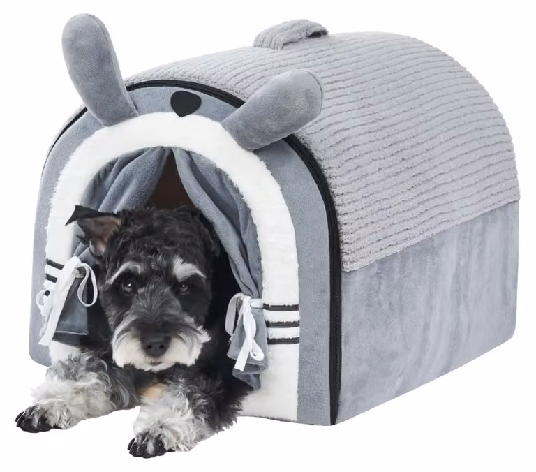 Omgoods - Cuccia per cani di taglia media - Con tendaggi - Rivestimento lavabile