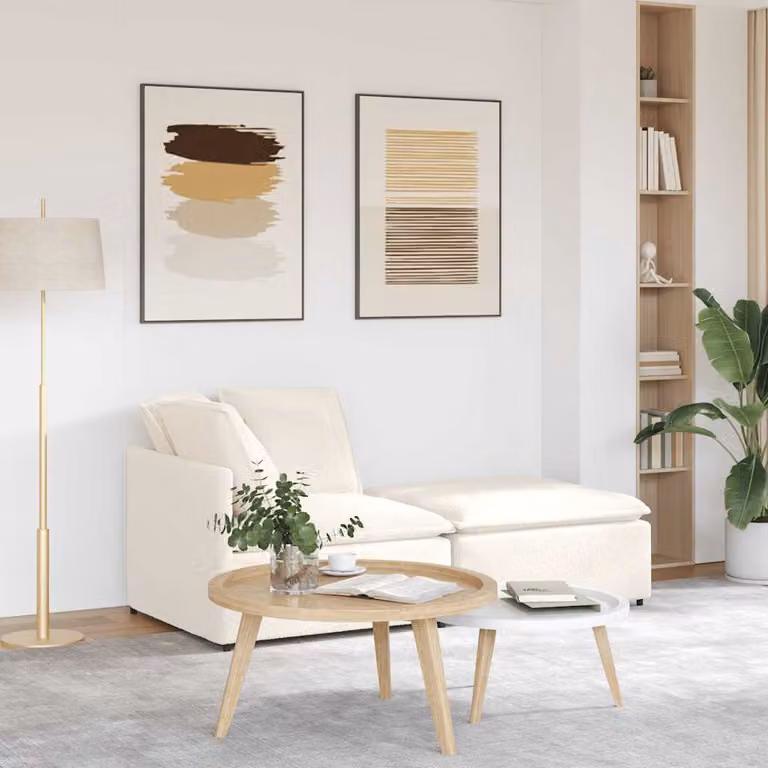 vidaXL Divano Modulare a L con Cuscini Reversibile Beige e Bianco per Soggiorno