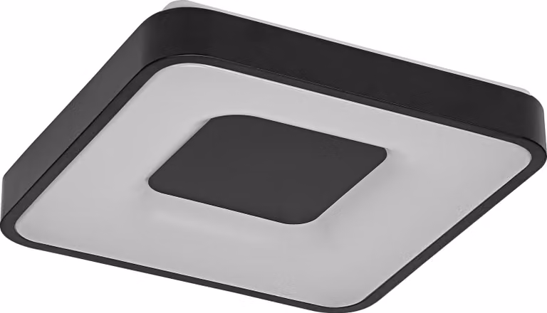 OSRAM Orbis Piana Lampada da soffitto a LED 380 mm, 24 W, 3000 K bianco caldo, Click-DIM, nero, metallo, IP20