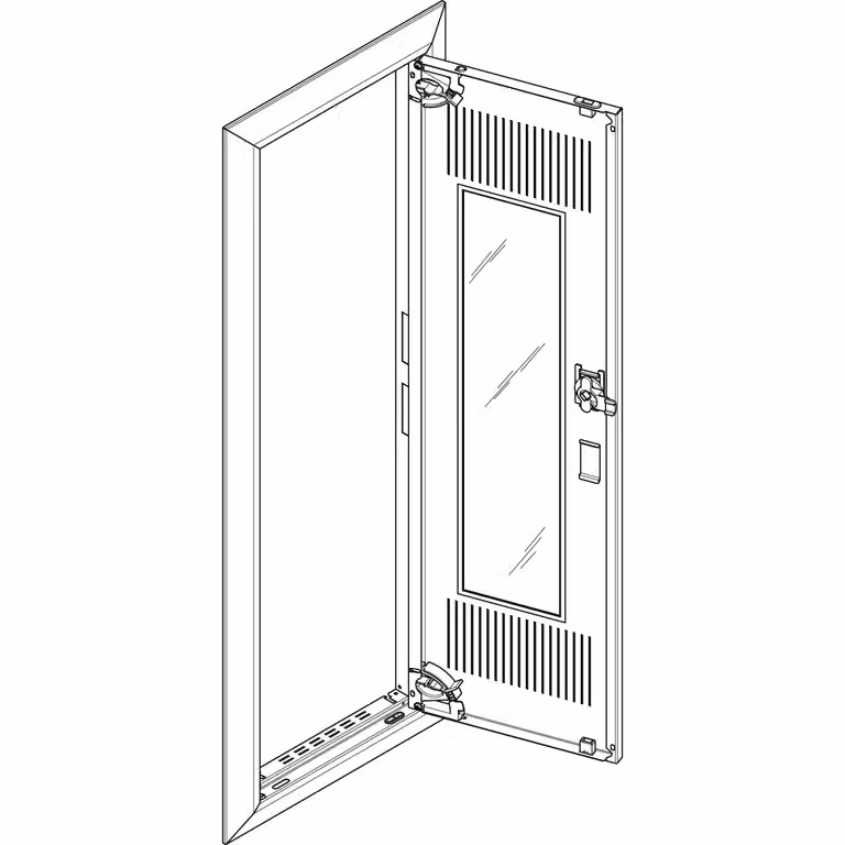 Cornice ABN + sportello centrale 1x6 per quadro di distribuzione da incasso, a 1 fila GBRU16TM
