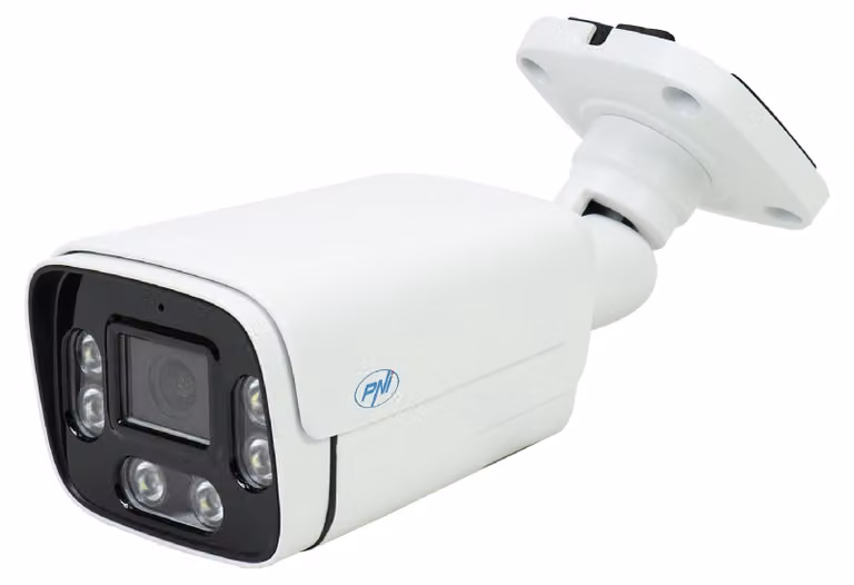 Telecamera di videosorveglianza PNI IP780, 8 MP, 4K, IP, 6 LED IR, IP66, bianca