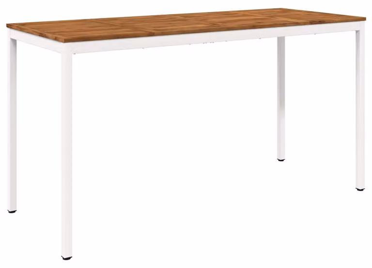 Tavolo da giardino NAARDEN, naturale e bianco, dimensioni 196 x 80,5 x 105 cm