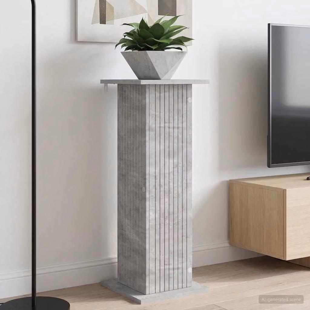 vidaXL Supporto per piante moderno in legno MDF Grigio, L 30,5 cm x P 30,0 cm x H 80,5 cm
