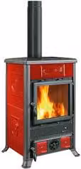 Stufa a legna Nordica Rossella R1 16 in ceramica bordeaux 9kW – 1