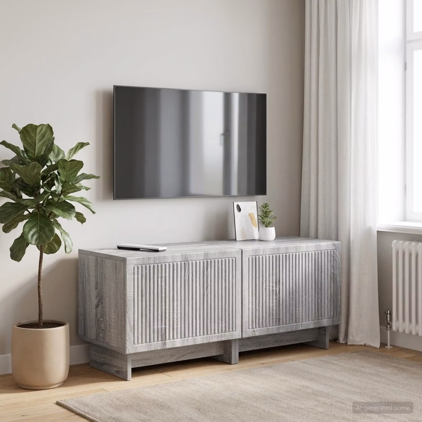 Mobile TV vidaXL moderno in legno ingegnerizzato color grigio Sonoma L: 120 cm, P: 40 cm, H: 49 cm