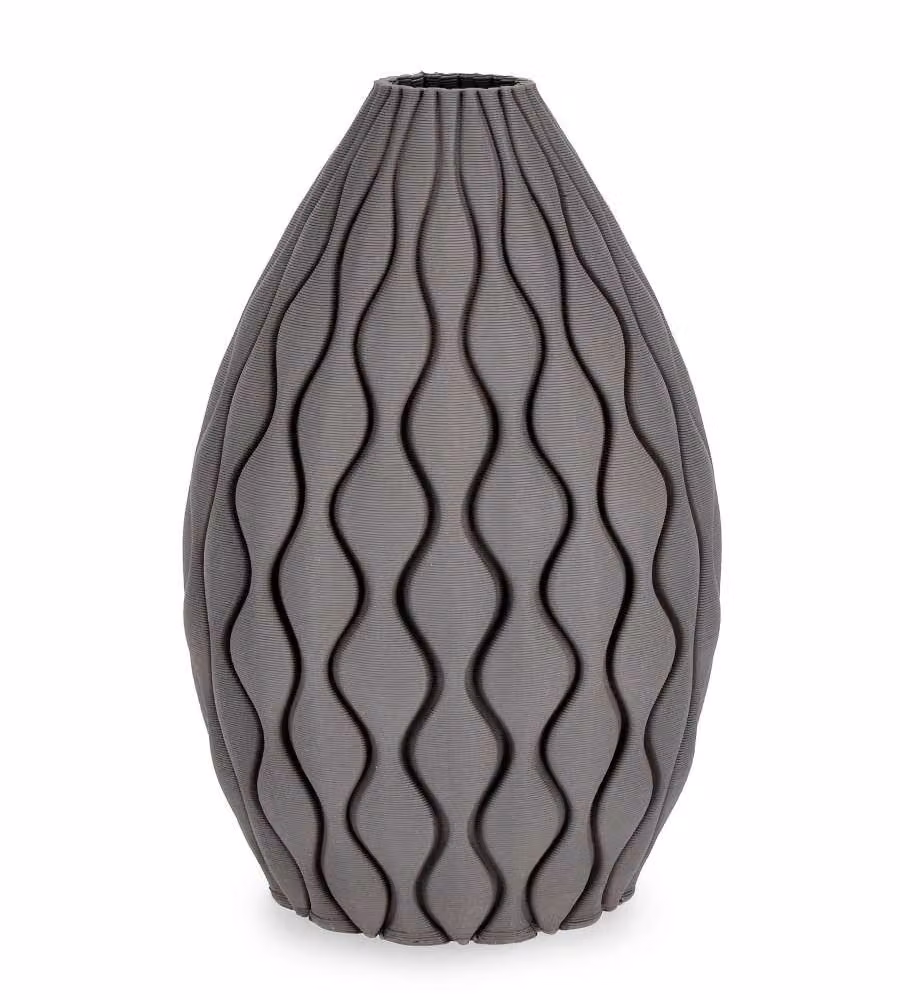 Bizzotto Vaso Kylo Grigio 28 cm - Elemento Decorativo Moderno