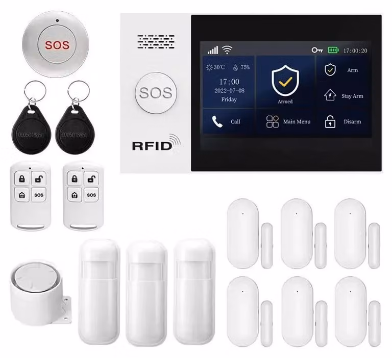Sistema di allarme di sicurezza, sensori wireless, compatibilità con la domotica, kit WiFi 2G