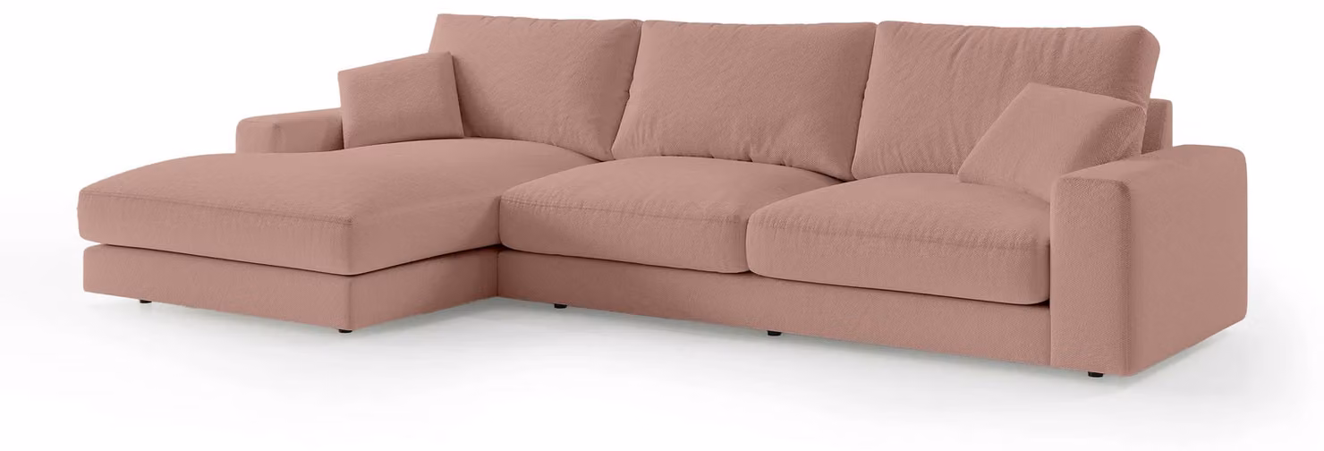 Divano angolare Harvesty, colore beige rosato