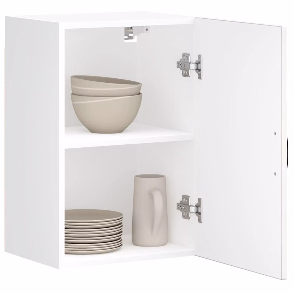 Pensile da cucina moderno vidaXL Lucca bianco lucido con ante in vetro e ripiani interni L/P/H: 60.0 x 31.0 x 40.0 cm