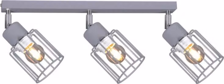 Lampada da soffitto TROY grigia 3xE27x60W in metallo, dimensioni: 20x45x9 cm, IP20, Kaja