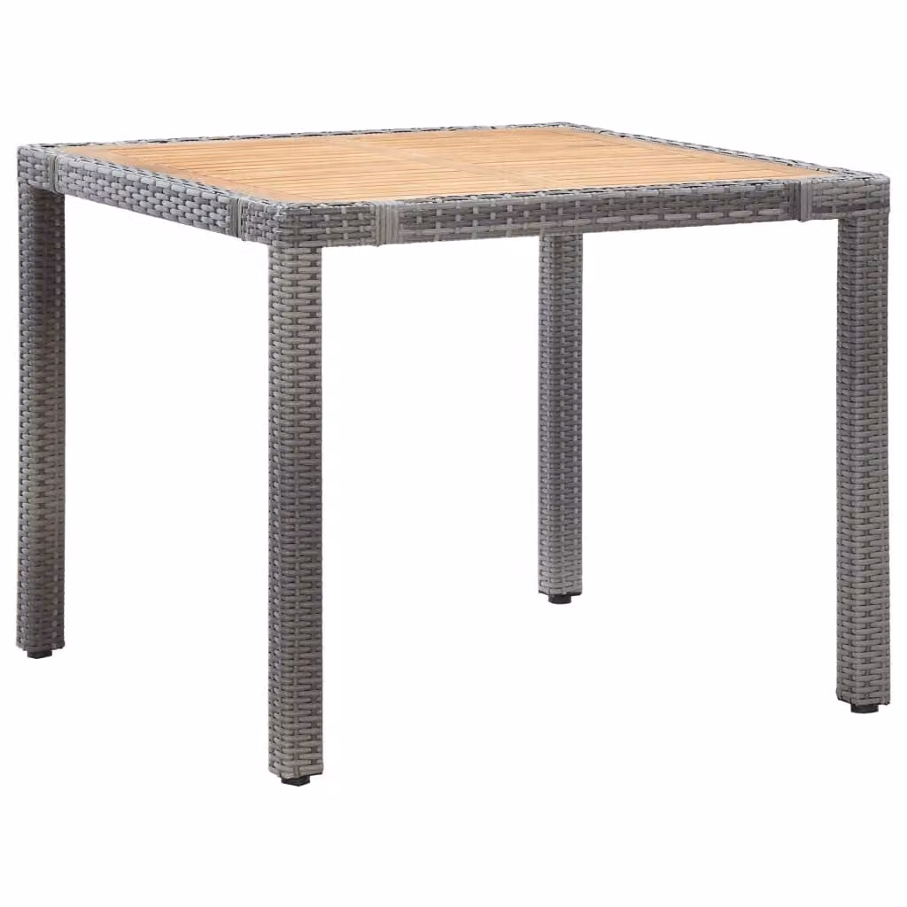 vidaXL set da pranzo da giardino 5 pezzi con cuscini in poly rattan grigio