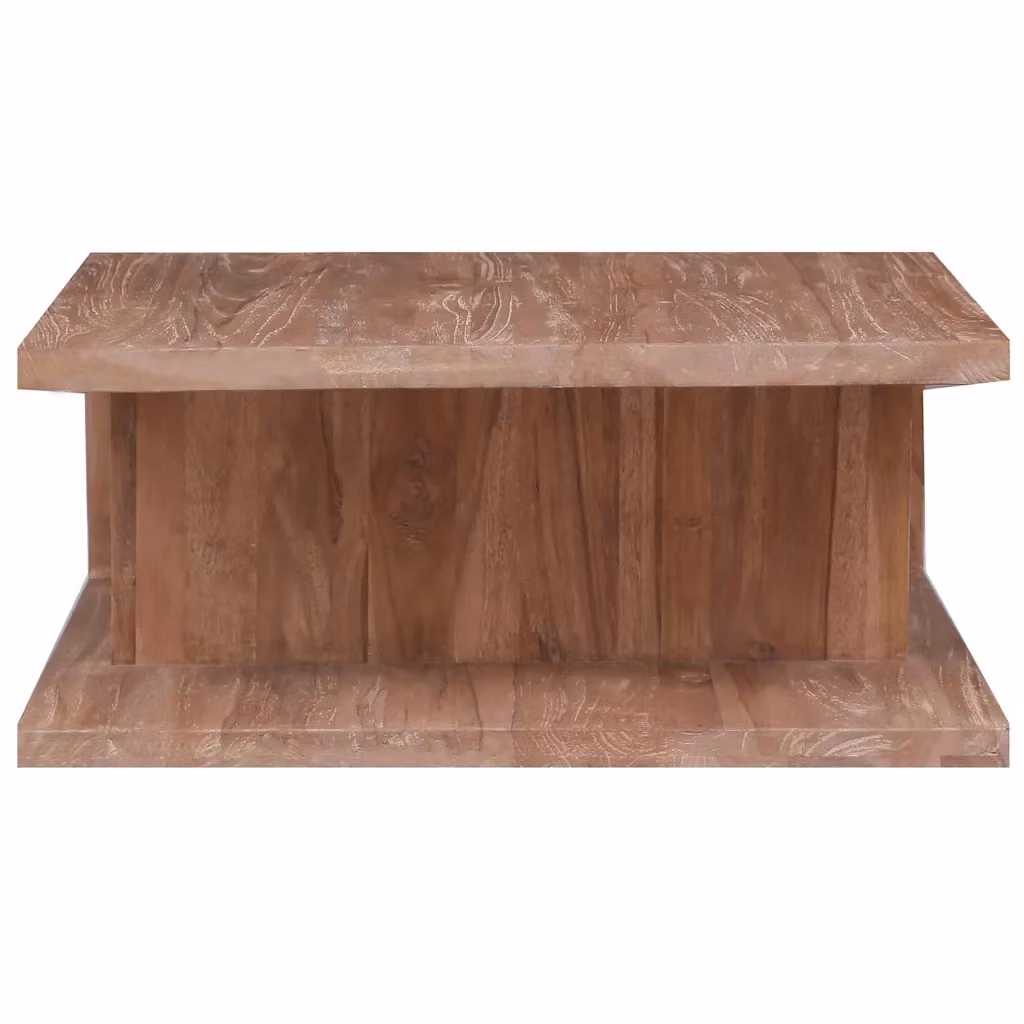 Tavolino da salotto quadrato in legno di teak massello vidaXL marrone stile rustico L/P/H: 70 x 70 x 72 cm – 2
