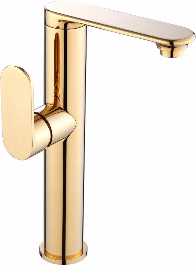 Mexen Milo rubinetto lavabo alto con maniglia laterale, oro - 71315-50