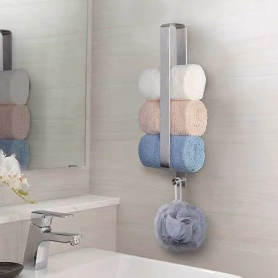 Sostegno asciugamani senza forare - Supporto in acciaio inossidabile per asciugamani da appendere in cucina, bagno e toilette
