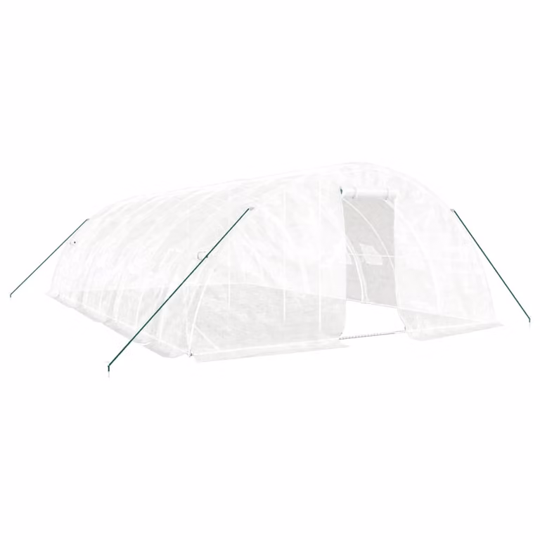 Serra con Telaio in Acciaio Bianco 40 m² 8x5x2,3 m