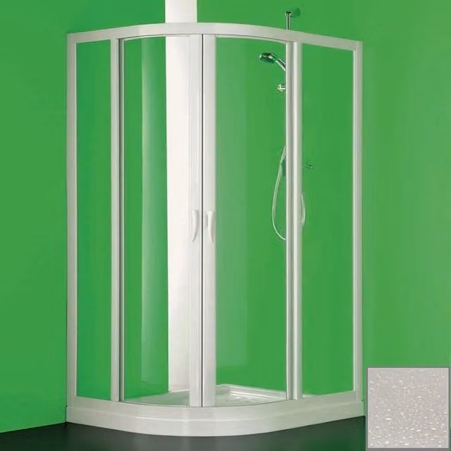 Box doccia due lati scorrevole asimmetrico in acrilico opaco, pvc bianco Raplas 70x90 cm