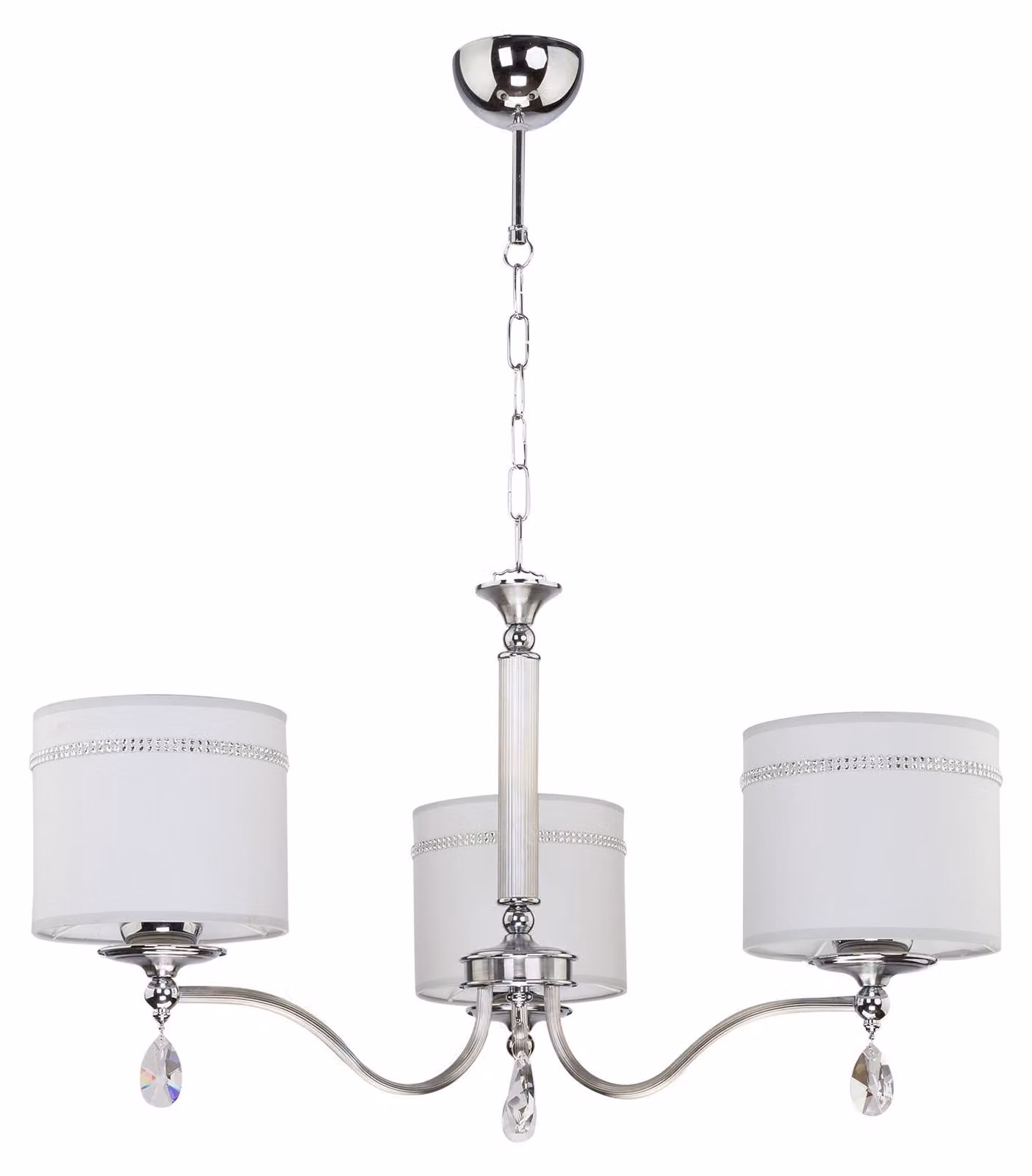 Lampada a sospensione JULIA II bianco-argento 3xE27x40W in metallo, dimensioni: 75x76x76 cm, IP20, Jupiter