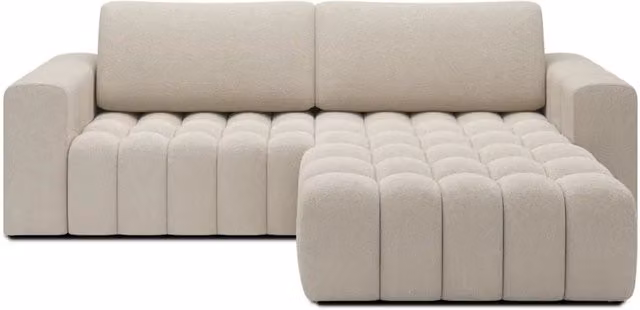 Divano angolare convertibile MEUBLORAMA beige con funzione letto e contenitore, lato destro, L 250 cm x P 175 cm x H 92 cm – 1