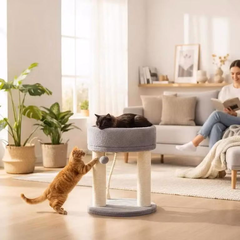Albero per gatti multifunzione (4 in 1) con comodo spazio per sedersi