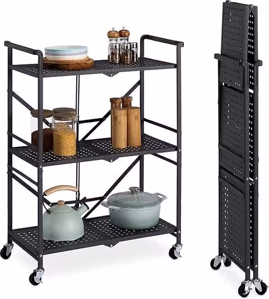 Carrello cucina stabile, vettura per servizio / Carrello per bevande su ruote - Carrello di stoccaggio 43,5 x 35,5 x 18 cm