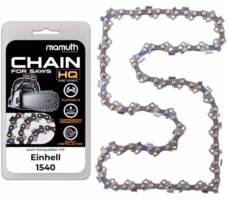 Catena per motosega, 40 cm, 1,1 mm, 3,8 pollici, 57TG, compatibile con Einhell 1540