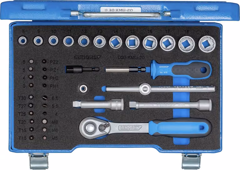 GEDORE D 30 KMU-20 Set di chiavi a bussola 3/8" 40 pezzi IN-IS-PH-PZ-TX-XZN, 1973347