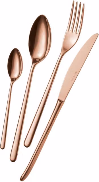 Servizio Set di Posate 24 Pezzi in Acciaio 18/10 PVD Eme Venice Copper Bronze