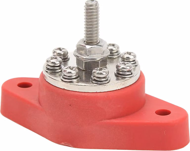 Blocco di distribuzione di energia, 8 connessioni, 1/4 di pollice M6, 12 V-48 V, barra di distribuzione marina universale per auto, barche, camper, camion