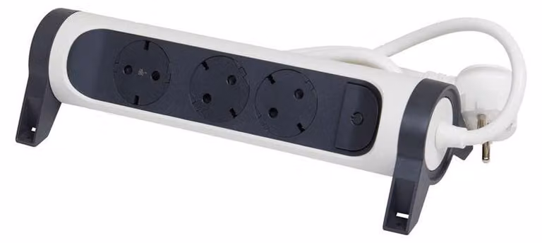 Presa multipla con interruttore legrand 694535/ 3 prese/ bianco e grigio scuro