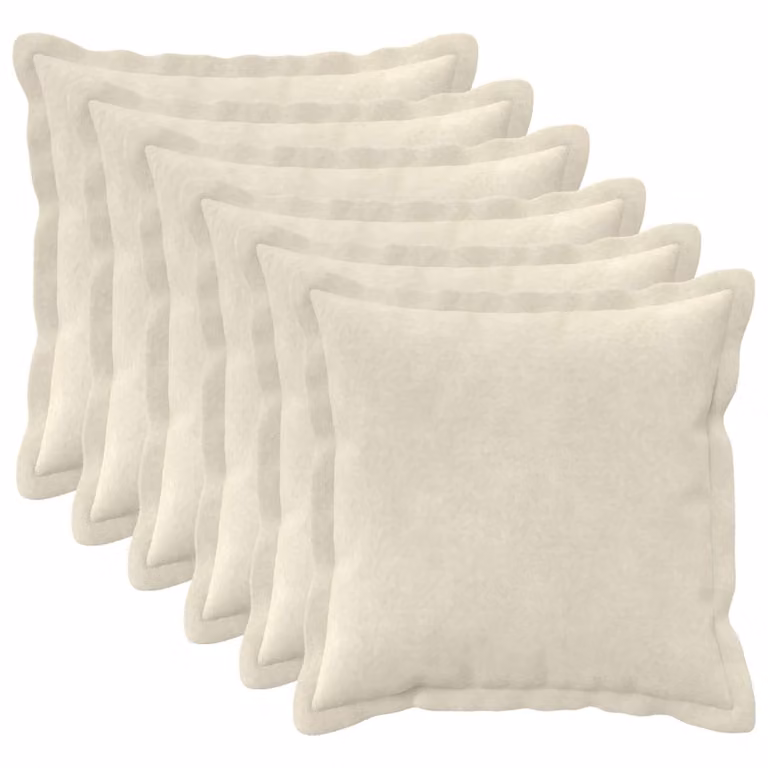 Set di 6 federe vidaXL HOUTEN in microfibra beige, L 45 cm x P 45 cm