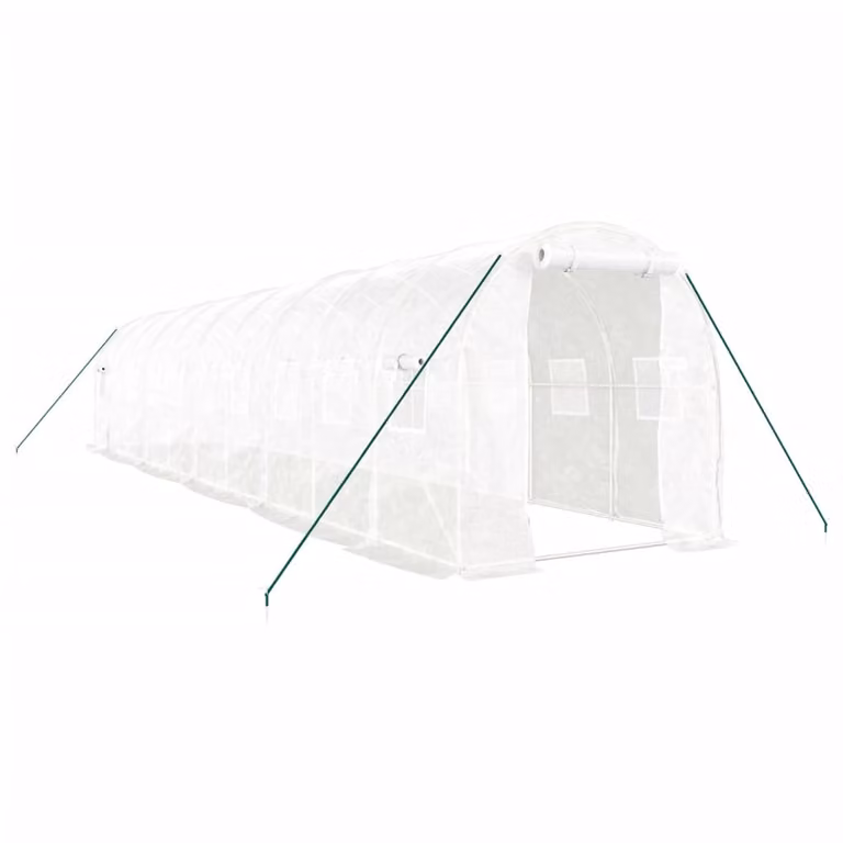 Serra con Telaio in Acciaio Bianco 20 m² 10x2x2 m