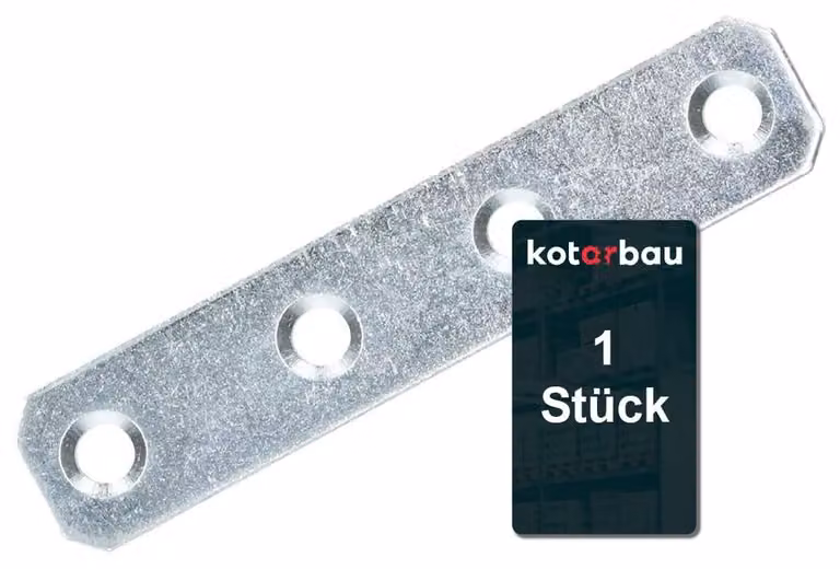 KOTARBAU: Piastre di collegamento per fori, connettori piatti per legno, 80 x 16 mm, argento, zincati