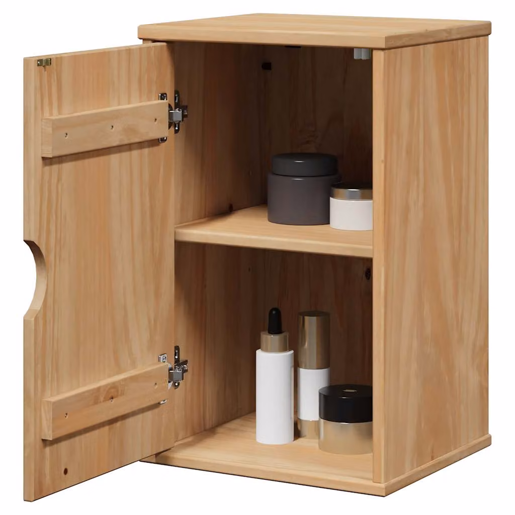 Mobile da bagno vidaXL OTTA in legno massello di pino color marrone, L 35 cm x P 30 cm x H 55 cm