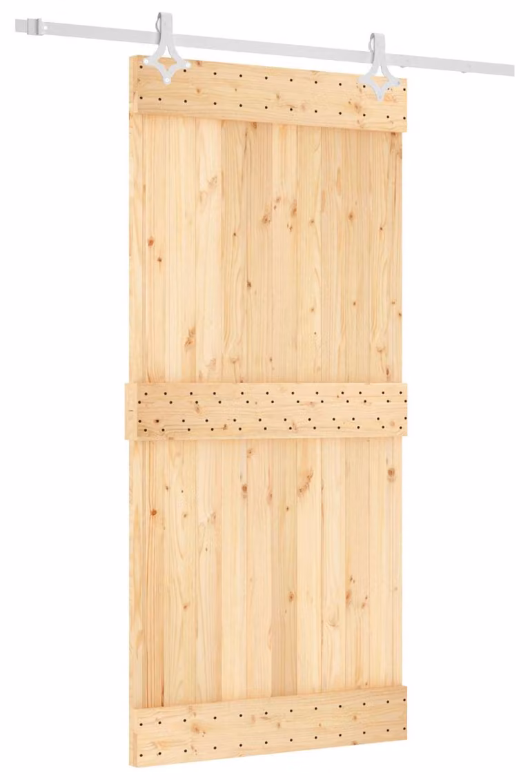 Porta scorrevole Naturale e Bianco 95 x 210 cm