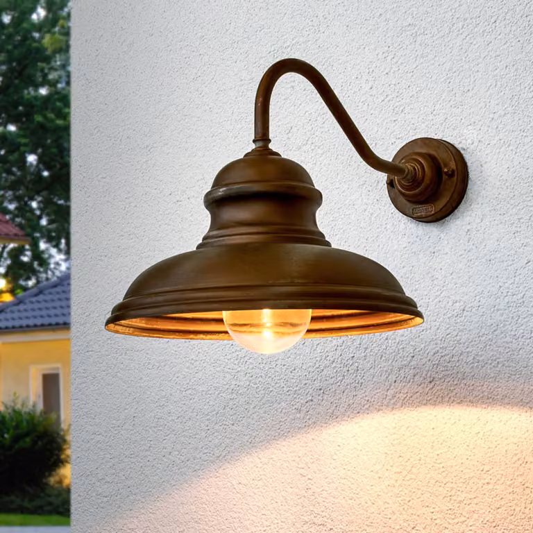 Moretti Luce Applique ALESSIA in ottone antico ALESSIA, dimmerabile, Chiaro / Trasparente, Campagna / Rustiche