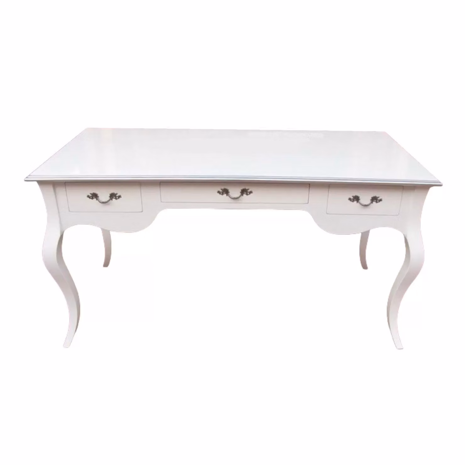 Scrivania in legno di pino laccato bianco opaco Mobili 2G L: 150 cm, P: 75 cm, H: 80 cm – 2