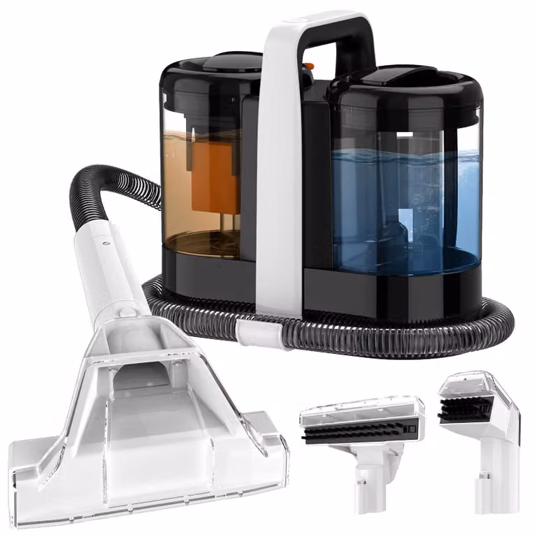 Aspirapolvere portatile per tappeti - Aspiraliquidi manuale - 600 W - Serbatoio acqua pulita da 1500 ml - Serbatoio acqua sporca da 700 ml - Cavo da 5 metri - Spina europea da 220 V