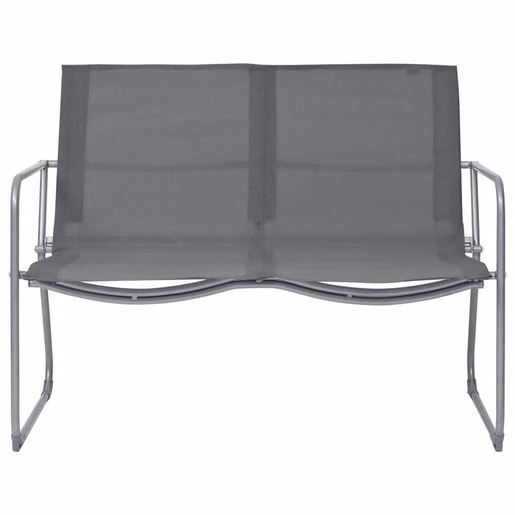 Set Divano da Giardino 4 pz in Tessuto e Acciaio Grigio