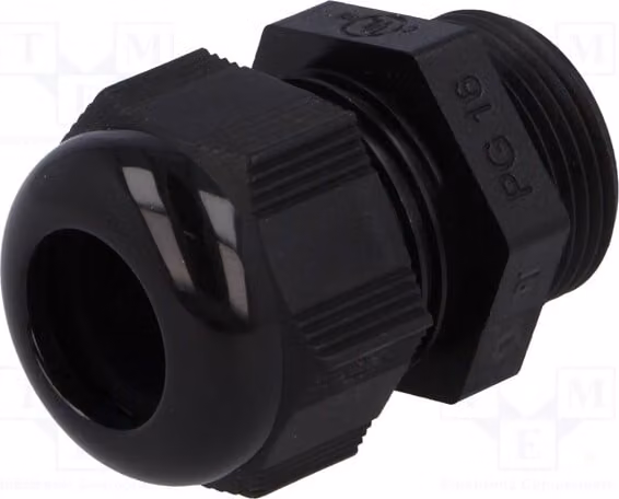1 x Raccordo per cavo, grado di protezione IP68, materiale: plastica nera HT, colore RAL9005
