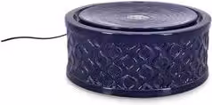 Fontana da tavolo LYSA in ceramica blu con LED, design moderno e rotondo, H: 33,5 cm – 1