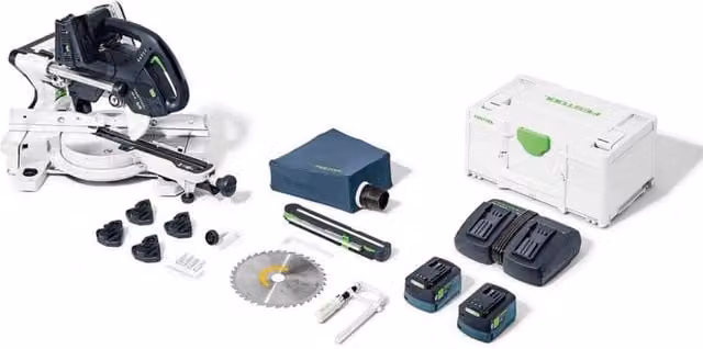 Troncatrice Festool KSC 60 EB 5,0 I-Plus con 2 batterie da 5,0 Ah, TCL6 e SYS3 M 437