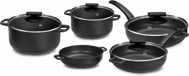 Batteria di Pentole 9 Pezzi in Alluminio Pressofuso Antiaderente Olympia Supreme