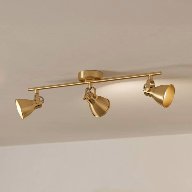 EGLO Faretto a soffitto Seras, Ottone / Oro, Soggiorno / Sala da pranzo, Metallo, Plafoniera