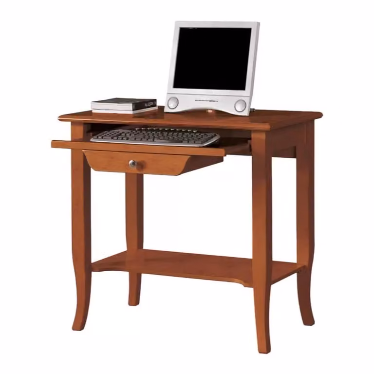Scrivania con un cassetto in legno noce arte povera Mobili 2G L: 85 cm, P: 49 cm, H: 79 cm